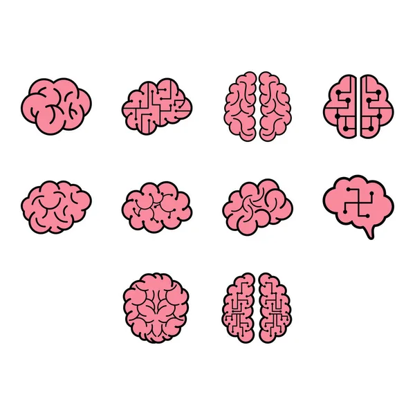 Beyin simge vektör seti