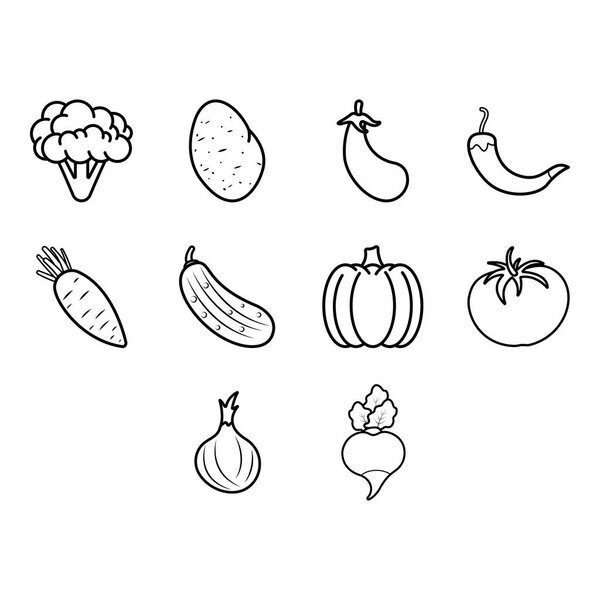 vegetable icon vector set