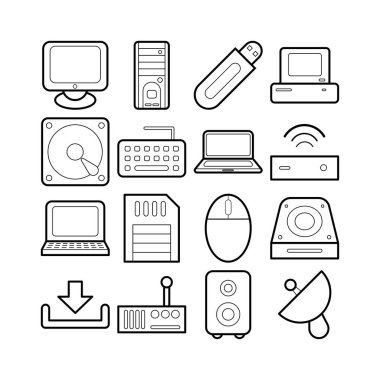 teknoloji simge vektör seti