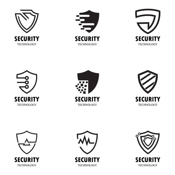 Bouclier de sécurité Logo ensemble — Image vectorielle