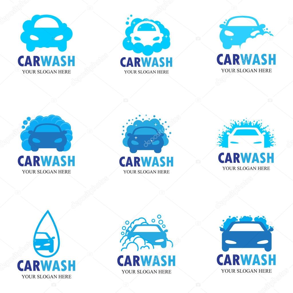 car wash vector set