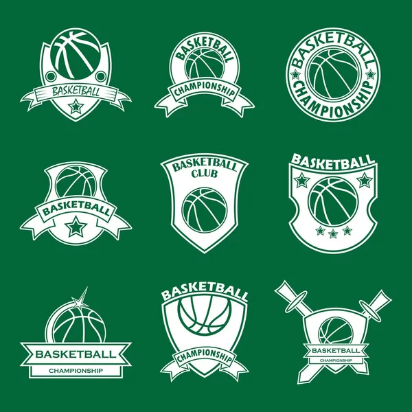 Baloncesto logo vector conjunto — Archivo Imágenes Vectoriales