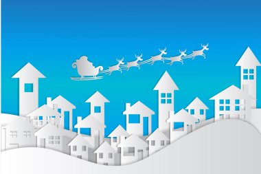 Merry christmas manzara. vektör