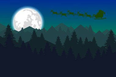 Merry christmas manzara. vektör