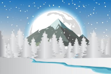Noel kış manzara arka plan. vektör.