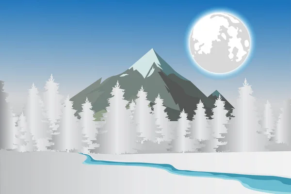 Winter Landschaft Hintergrund Vektor — Stockvektor