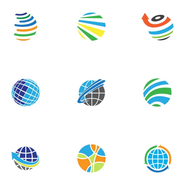 Icônes Web Abstraites Logos Vectoriels Globe — Image vectorielle