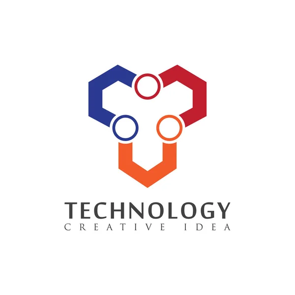 Vector Logotipo Tecnología Abstracta — Vector de stock