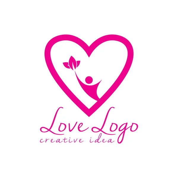Láska Srdce Symbol Design Logo — Stockový vektor