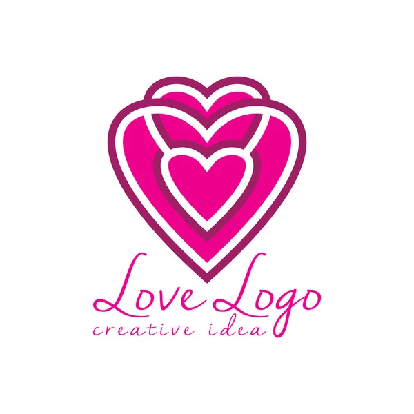 Amor Coração Símbolo Design Logotipo — Vetor de Stock