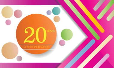 20 yıl yıldönümü kutlama logo, beyaz arka planda, vektör öğeleri için afiş, izole düz tasarım davetiye ve doğum gününü.