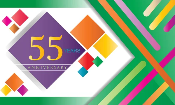 55 yıl yıldönümü kutlama logo, beyaz arka planda, vektör öğeleri için afiş, izole düz tasarım davetiye ve doğum gününü.