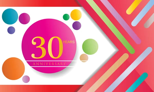 30 Years Anniversary celebration logo, flat design isolated on white  background, vector elements for banner, invitation card and birthday party.  - Stock Image - Everypixel