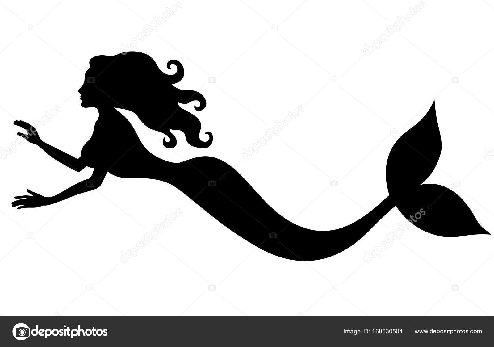 Download Silhueta de sereia de natação — Vetor de Stock © agrino ...