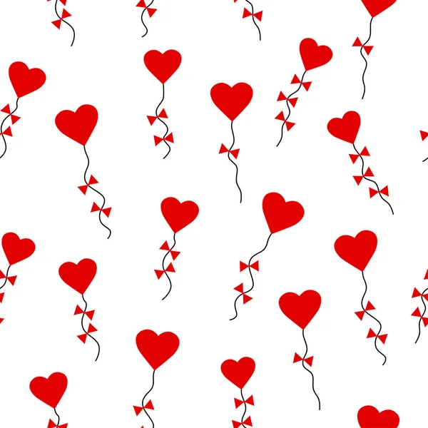 Valentines day pattern seamless with heart-shaped kites