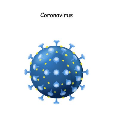 Corona Virüsü. Beyaz arka planda Coronavirus 'lu Virion. 2019-nc