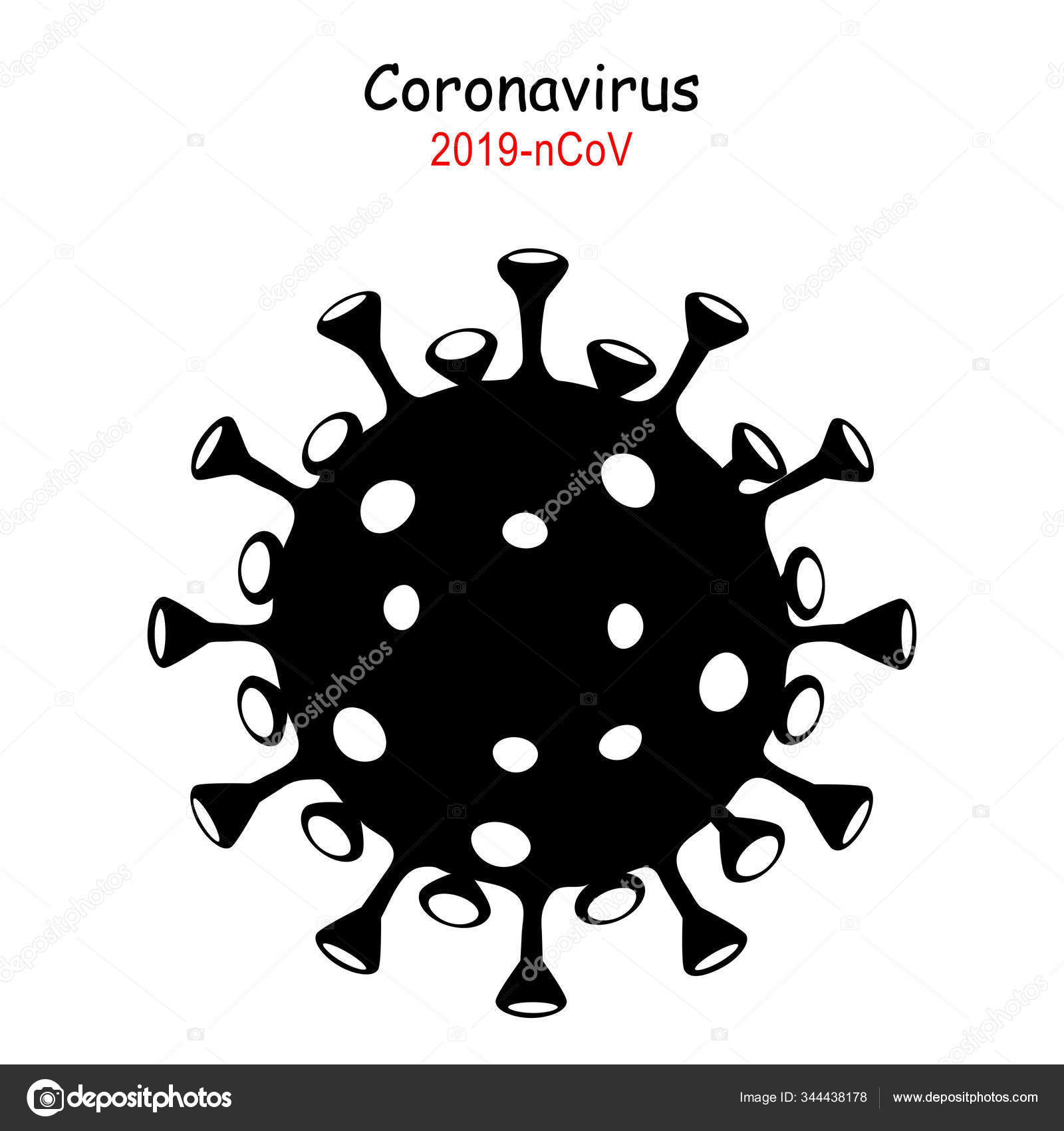 Download Coronavirus 2019-nCoV. Corona virus icon. Black on white backgro — Stock Vector © edesignua ...