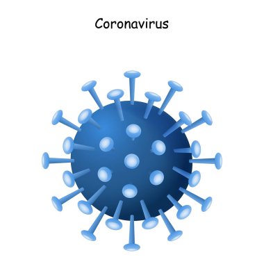 Coronavirus 2019-ncov. Corona virüs ikonu. Çin patojen solunum yolu enfeksiyonu (Asya gribi salgını). Grip salgını. Corona-virüsü Virion. Virion 'un vektör illüstrasyonu