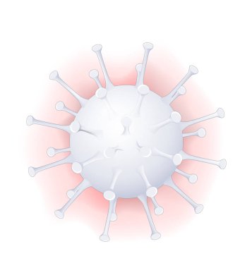 Coronavirus. COVID-19, 2019-NCoV. Beyaz simge. Grip salgını. Grip salgını. Virion 'un vektör illüstrasyonu