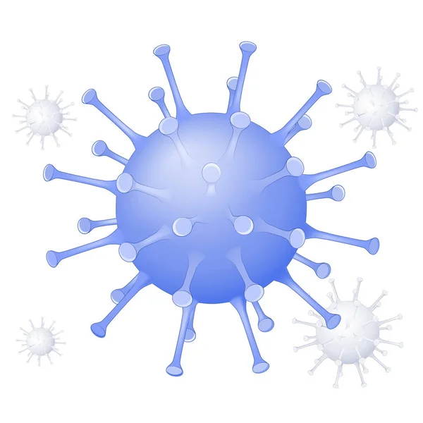바이러스 코로나 바이러스 종류의 바이러스가 배경에 마이크로 병원체 의학적 2019 스톡 일러스트레이션