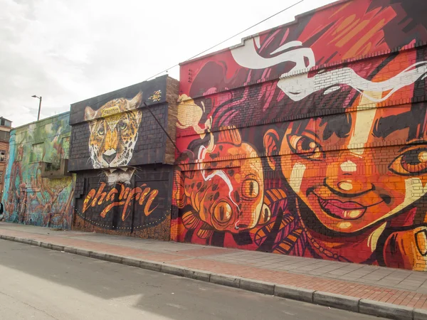 Murallas de casas de colores en Bogotá — Foto de Stock