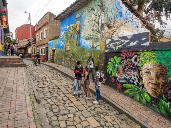 Colored walls of houses in Bogota — Stock Photo, Image