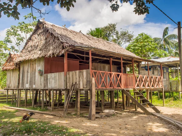 Деревня в джунглях. Маленькая деревня в джунглях амазонок . — стоковое фото