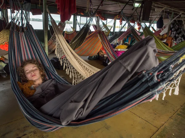 Woman on the hammock — Stock Photo, Image