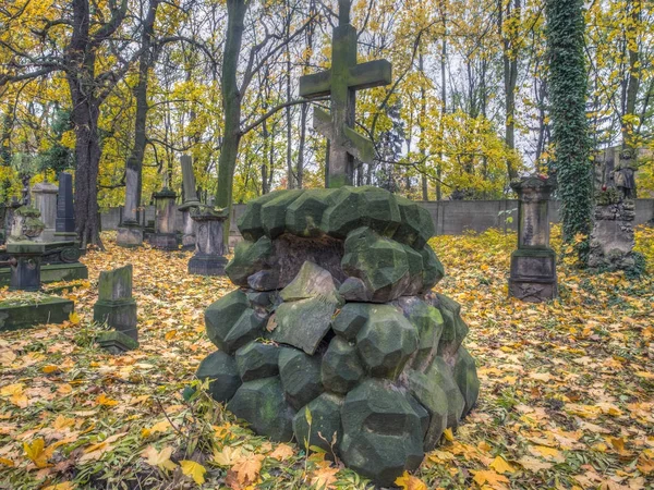 Warszawa Polen Oktober 2016 Hösten Den Gamla Monumentala Ortodoxa Kyrkogården — Stockfoto