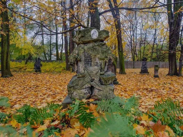 Varsavia Polonia Ottobre 2016 Autunno Sul Vecchio Cimitero Ortodosso Monumentale — Foto Stock