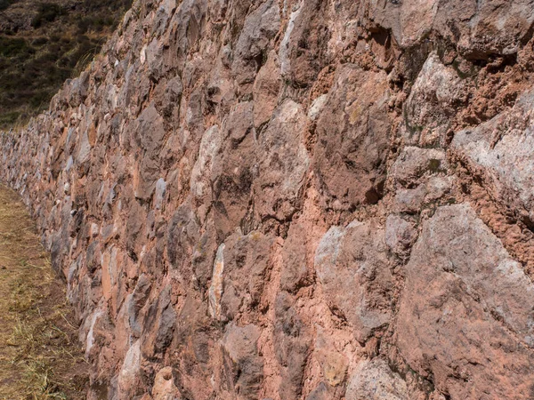 Red Wall Inca Historical Ruins Moray — Stock Photo, Image