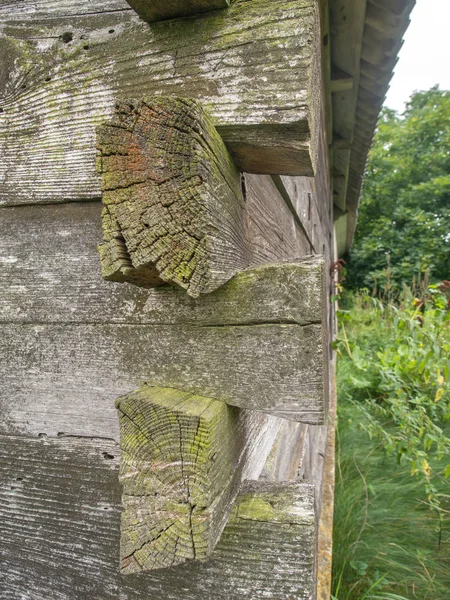 Wooden log walls in Podlasie — Stock Photo, Image