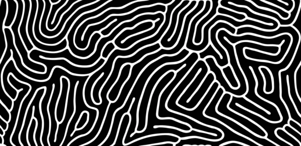 Vector seamless maze pattern. Organic irregular rounded lines. Abstract background. — 스톡 벡터