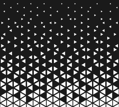Yarım ton üçgen soyut arka plan. Siyah beyaz vektör deseni.