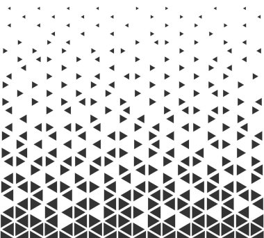 Yarım ton üçgen soyut arka plan. Siyah beyaz vektör deseni.