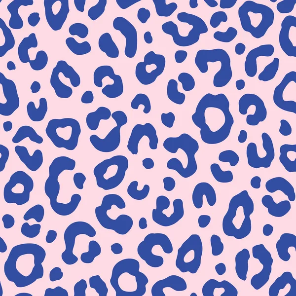 Розовый и синий леопард бесшовный рисунок. Стильная векторная текстура . — стоковый вектор