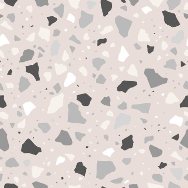 Bej terrazzo vektörsüz desen. Modern fayans dokusu arka planı. Eps 10