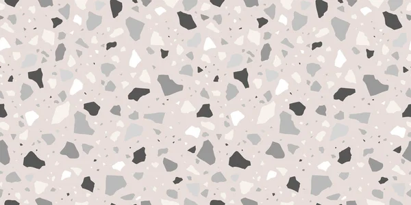 Beige Terrazzo Vector Naadloos Patroon Moderne Tegel Textuur Achtergrond Eps — Stockvector