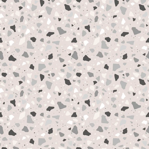 Beige Terrazzo Vector Naadloos Patroon Moderne Tegel Textuur Achtergrond Eps — Stockvector