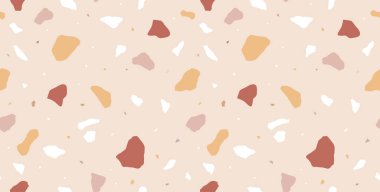 Terrazzo kusursuz desen. Modern renkli fayans dokusu. Vektör soyut arkaplanı. EPS 10