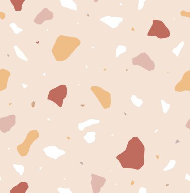 Terrazzo kusursuz desen. Modern renkli fayans dokusu. Vektör soyut arkaplanı. EPS 10