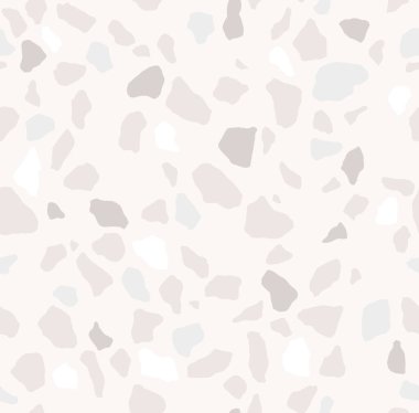 Açık gri terrazzo pürüzsüz desen. Modern monokrom kiremit dokusu. Vektör soyut arkaplanı. EPS 10