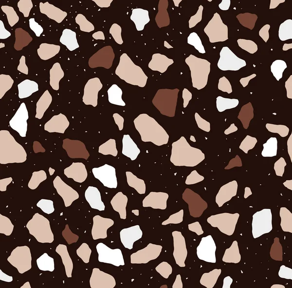 Terrazzo Naadloos Patroon Moderne Monochrome Tegelstructuur Vector Abstracte Achtergrond Eps — Stockvector