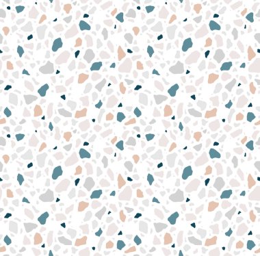 Terrazzo kusursuz desen. Modern renkli fayans dokusu. Vektör soyut arkaplanı. EPS 10