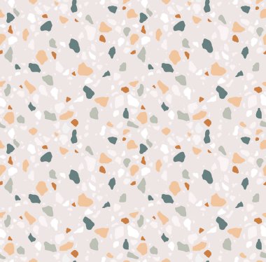 Terrazzo kusursuz desen. Modern renkli fayans dokusu. Vektör soyut arkaplanı. EPS 10