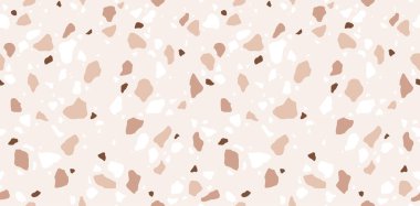 Terrazzo kusursuz desen. Modern monokrom kiremit dokusu. Vektör soyut arkaplanı. EPS 10