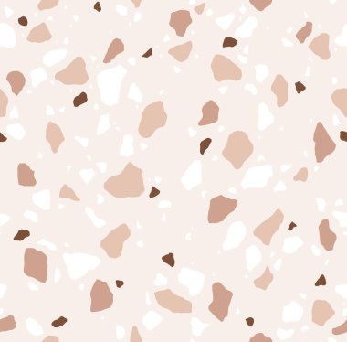 Terrazzo kusursuz desen. Modern monokrom kiremit dokusu. Vektör soyut arkaplanı. EPS 10