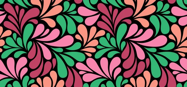 Padrão Sem Costura Vetorial Com Gotas Multicoloridas Fundo Floral Abstrato — Vetor de Stock