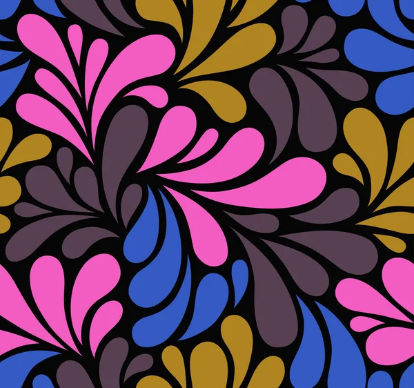 Patrón Sin Costura Vectorial Con Gotas Multicolores Fondo Floral Abstracto — Vector de stock