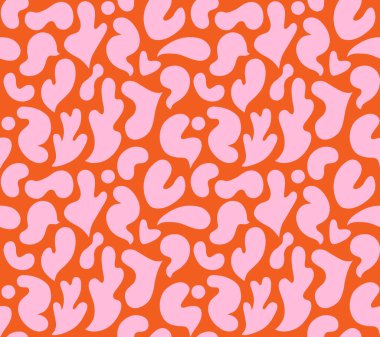 Soyut şekilli renkli çağdaş sanat kolajı. Modern İskandinav kesim elementleriyle vektör kusursuz desen. EPS 10